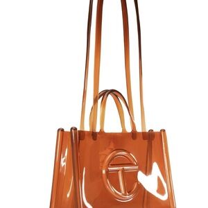 Large Telfar Brown Tote Bag with Modern Design